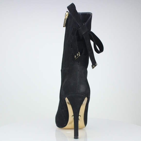 JADE Brazilian suede black boots w/ lace up straps - Picture 4 of 5